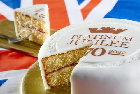 Close up of a sponge cake with fondant icing on top