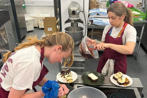 Ella Muddiman and Naomi Spaven during the development process