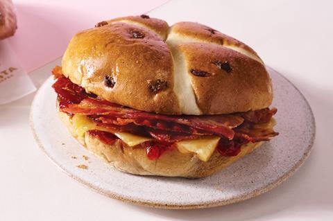 Costa Coffee Bacon, Mature Cheddar and Chilli Jam Hot Cross Bun_Hot Cross Bun