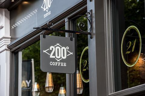 200 Degrees sign outside one of its coffee shops