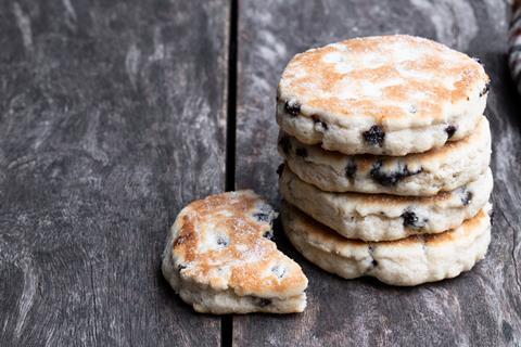 Welsh cakes on a wooden background