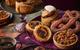 Waitrose Christmas 2024 range - Christmas Spiced Bun, Cranberry and Orange Pastel De Nata, Florentine Mince Pie, Giant Cinnamon Knot  1080x1080